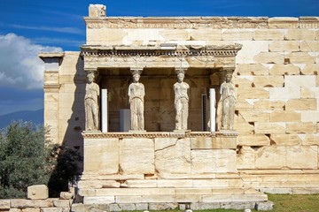 The temple of Erechtheio on Athenian Acropolis, Greece.