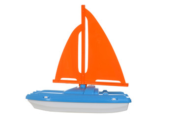 closeup child toy sail boat