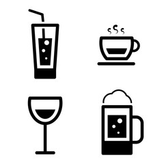image of Drinks icons set isolated on white background