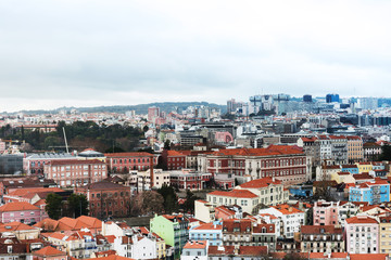 Naklejka na ściany i meble panoramic historic architectural Lisbon, Portugal