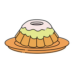 sweet cake icon over white background, colorful design. vector illustration