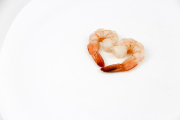   seafood. shrimp on a plate.