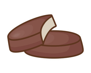 chocolate candy icon over white background, colorful design. vector illustration