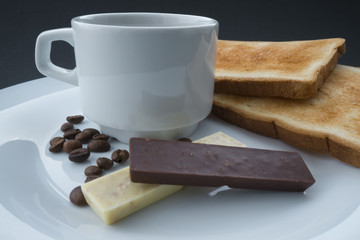coffee chocolate toast breakfast