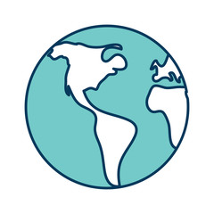 Naklejka premium Earth planet icon over white background, colorful design. vector illustration