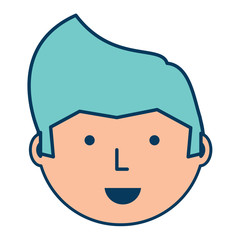 Fototapeta premium Cartoon man face icon over white background, vector illustration
