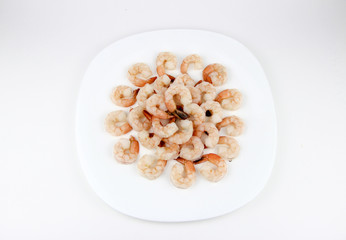 seafood. shrimp on a plate.