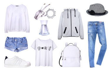 Women's clothes sport style collage.