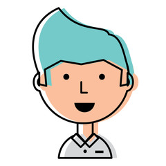 Fototapeta premium Cartoon happy man icon over white background, colorful designvector illustration