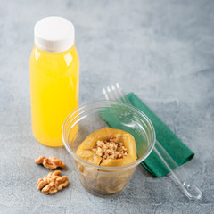 Baked apple with nuts