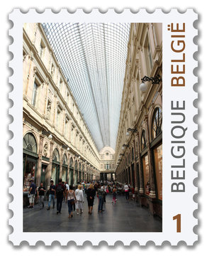 Timbre Belgique. Bruxelles. Galerie de la reine