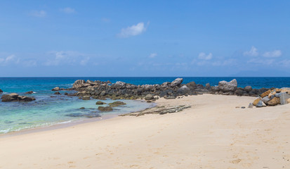 Fototapeta na wymiar Glacis Beach Sandstrand auf Mahe Seychellen