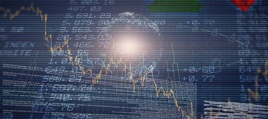 Composite image of digitally generated image of earth with