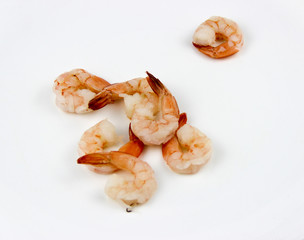 seafood. shrimp on a plate.