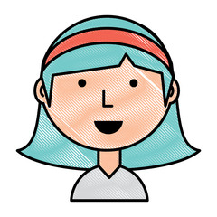 Cartoon girlicon over white background, colorful design.  vector illustration