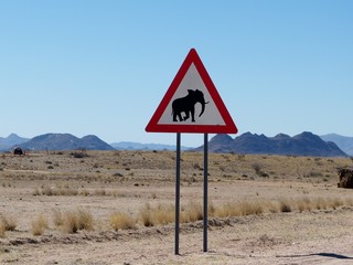 Road sign in Damara Land / Namibia