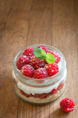 Raspberry Dessert in Jar