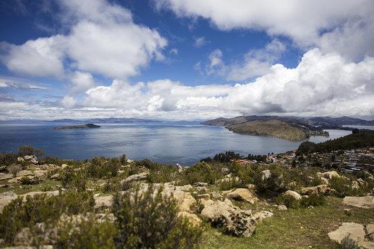 Isla del Sol on lake Titicaca in Bolivia