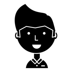 Cartoon man icon over white background, vector illustration