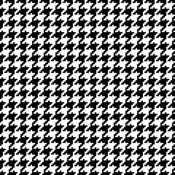Retro Seamless Pixel Houndstooth Pattern Black/White