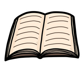 open book / cartoon vector and illustration, hand drawn style, isolated on white background.