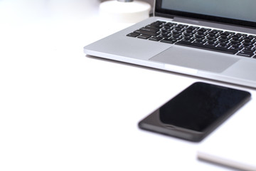 phone,Laptop, pen, notebook, notepad