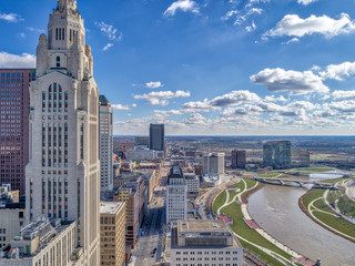 LeVeque Tower Downtown Columbus Scioto River