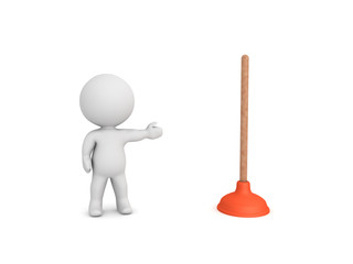 3D Character showing large plunger