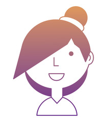 Cartoon girl icon over white background, colorful design. vector illustration