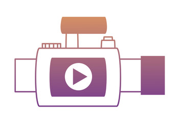 VIdeo camera icon over white background, colorful design. vector illustration