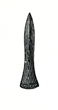 Dagger from prehistoric stilt-house settlement (from Meyers Lexikon, 1896, 13/754/755)