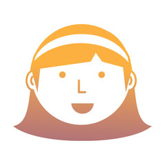 Cartoon woman face icon over white background colorful design. vector illustration