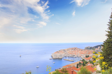 Naklejka na ściany i meble Beautiful view of the ancient city of Dubrovnik, Croatia