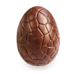 Chocolate Easter Eggs on dark Wooden Background