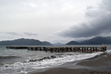 Seascape before the rain.In the rainy season.Marmaris.Turkey