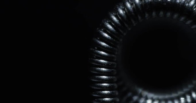 Coil of vape, macro shot. 4K. 
