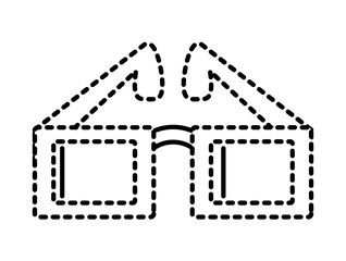 retro square glasses icon over white background, vector illustration