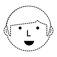 Cartoon man face icon over white background, vector illustration