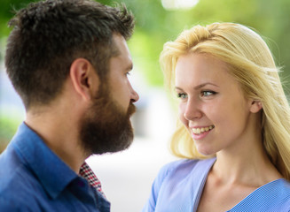 Fototapeta premium Young couple in love looking into each others eyes