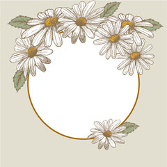 Naklejka premium Wedding invitation. Beautiful blooming flowers. Vintage greeting card. Frame.