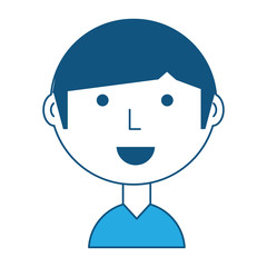 Cartoon man icon over white background, blue shading design. vector illustration