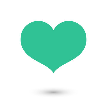 Green Heart, Flat Icon. Vector Illustration.