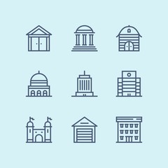 Outline Buildings, real estate, house icons for web and mobile design pack 3