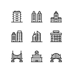 Buildings, real estate, house icons for web and mobile design pack 5