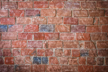 Fototapeta na wymiar Background with old red brick wall