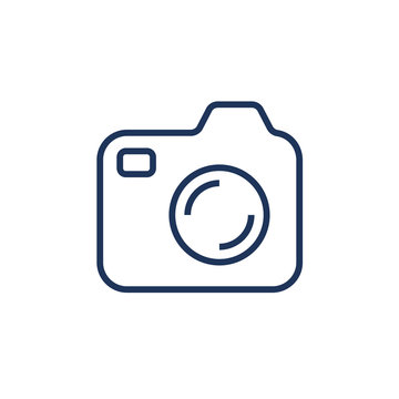 Silhouette of the camera. A camera icon for websites, programs, applications, logos, labels and other needs. Editable stroke