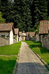 Old stone buildings in monastery settlement