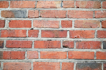 Background with old red brick wall