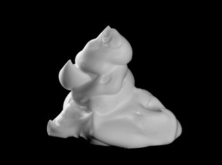 Shaving foam isolated on black, with clipping path texture and background 