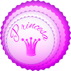 Prinzessin Schriftzug in pinkem Rahmen